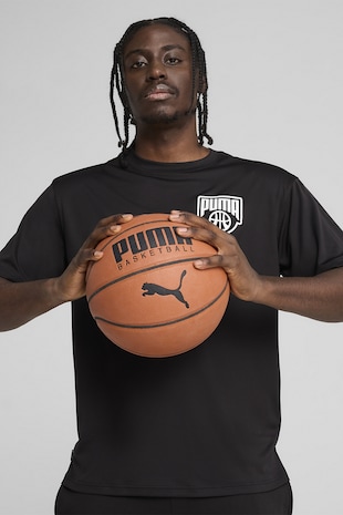 Puma Tricou cu decolteu la baza gatului pentru baschet Posterize, Negru