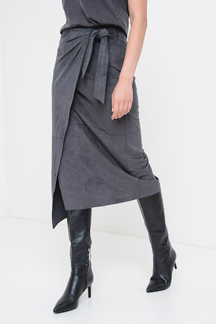 Átlapolt fazonú midiszoknya