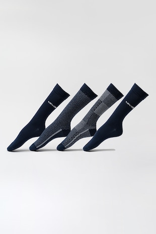 Levi's Set de sosete lungi unisex - 4 perechi, Bleumarin