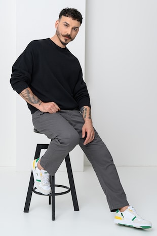 Jack & Jones Pulover cu decolteu la baza gatului Signal, Negru