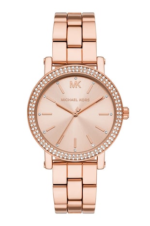 Michael Kors Ceas quartz cu cristale Corey, Auriu rose
