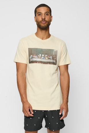 Mister tee Tricou de bumbac cu imprimeu foto, Maro nisip