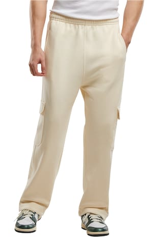 Urban Classics Pantaloni cargo lejeri de trening, Alb fildes