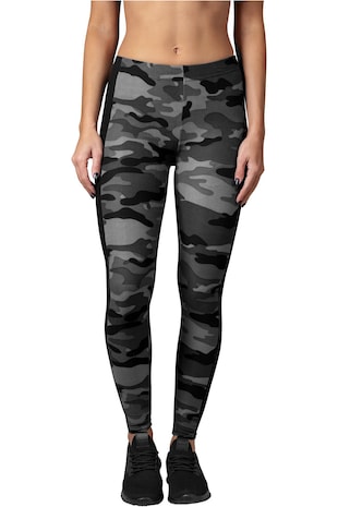 Urban Classics Colanti cu model camuflaj, Negru/Gri deschis/Gri inchis