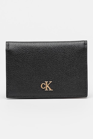 CALVIN KLEIN JEANS Portofel de piele ecologica cu logo metalic, Negru