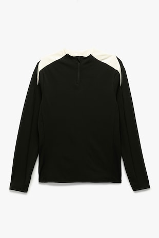 KOTON Bluza cu fenta cu fermoar, Alb/Negru
