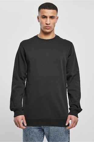 Urban Classics Bluza de trening cu decolteu la baza gatului, Negru stins
