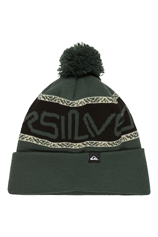 QUIKSILVER Caciula cu ciucure Summit, Verde/Negru