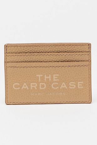Marc Jacobs Portcart de piele cu logo, Maro nisip
