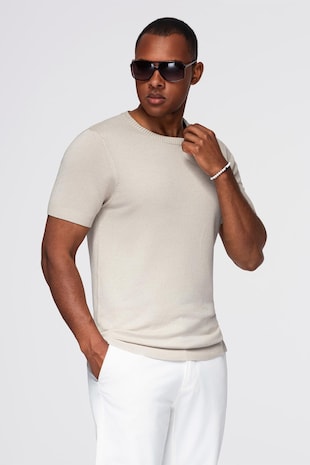 OMBRE Tricou tricotat fin, Gri deschis