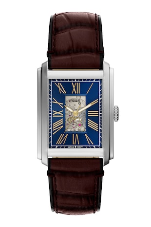Fossil Ceas automatic cu o curea de piele Carraway, Maro