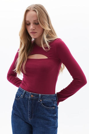 OXXO Bluza cu decupaje, Rosu