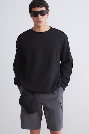 LC WAIKIKI Bluza de trening cu decolteu rotund, Negru