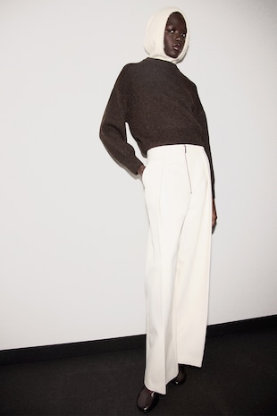 Bő fazonú gyapjútartalmú pulóver