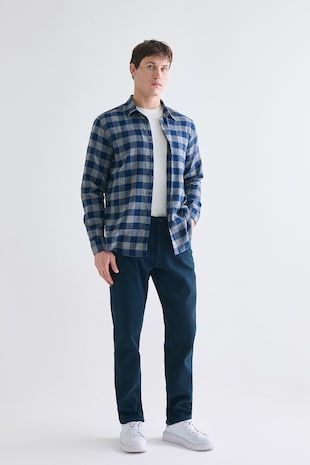 LC WAIKIKI Pantaloni drepti cu model uni, Bleumarin