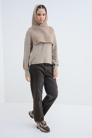 Vero Moda Pulover cu decolteu in V Lefile, Bej melange