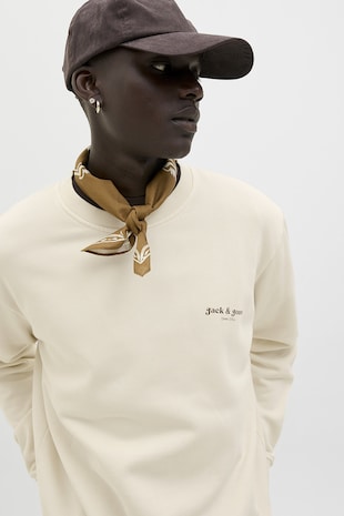 Jack & Jones Bluza de trening din amestec de bumbac, Crem