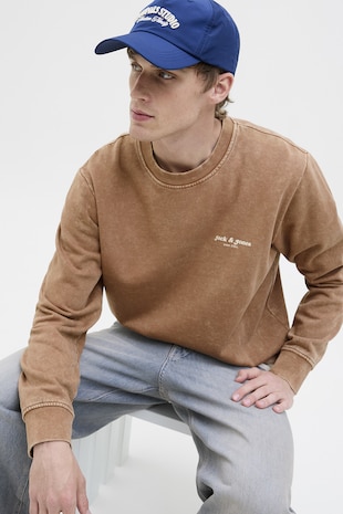 Jack & Jones Bluza de trening din amestec de bumbac, Maro camel