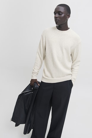 Jack & Jones Pulover cu decolteu la baza gatului, Alb murdar