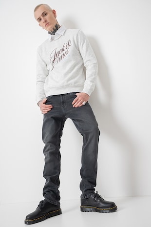 Jack & Jones Bluza de trening cu imprimeu logo, Gri deschis melange