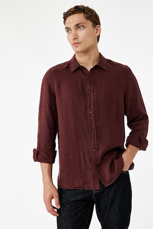 Lenvászon ing klasszikus gallérral