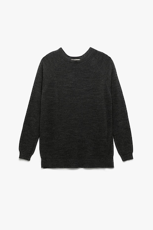 KOTON Pulover uni cu decolteu rotund, Negru stins