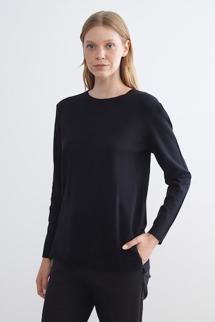 LC WAIKIKI Pulover lejer tricotat fin, Negru