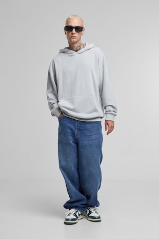 Urban Classics Hanorac din amestec de bumbac cu buzunar kangaroo, Gri deschis