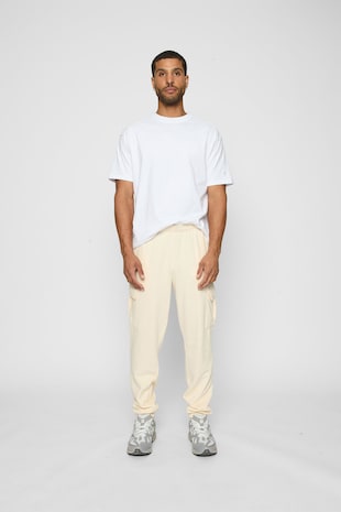 Urban Classics Pantaloni cargo din amestec de bumbac organic, Crem