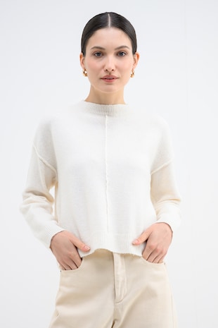 Vero Moda Pulover cu maneci cazute, Alb murdar
