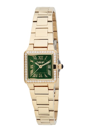 U.S. Polo Assn. Ceas patrat cu cristale, Auriu