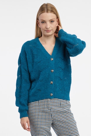 orsay Cardigan lejer cu nasturi, Albastru petrol