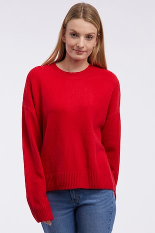 orsay Pulover regular fit tricotat, Rosu inchis