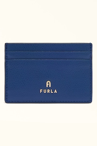 Furla Portcart din piele Camelia, Albastru inchis