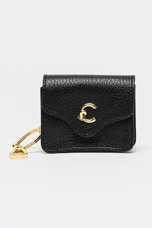 COCCINELLE Breloc din piele cu etui cu clapa C-ME, Negru