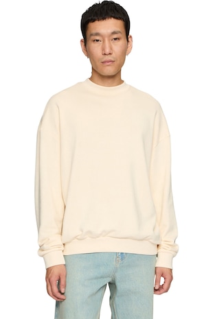 Urban Classics Bluza de trening cu decolteu la baza gatului, Bej deschis