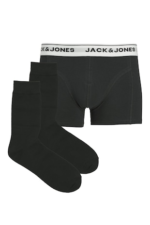 Jack & Jones Set de boxeri cu banda logo si sosete lungi, Negru
