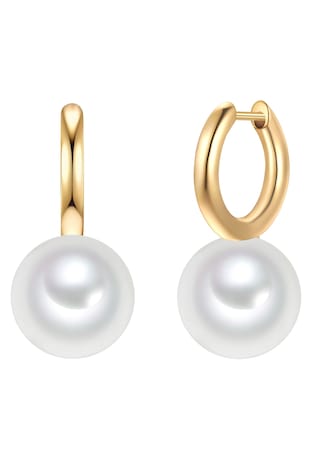 Yokoamii Cercei rotunzi placati cu aur de 14K decorati cu perle sintetice, Auriu