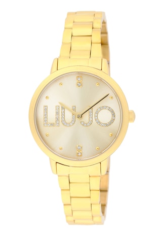 Liu Jo Ceas analog cu cadran decorat cu cristale, Auriu