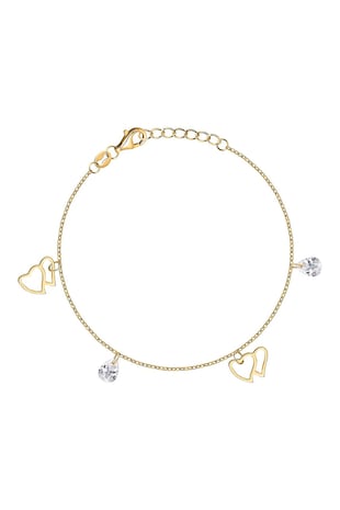LA PETITE STORY Bratara din argint 925 decorata cu zirconia si talismane, Auriu