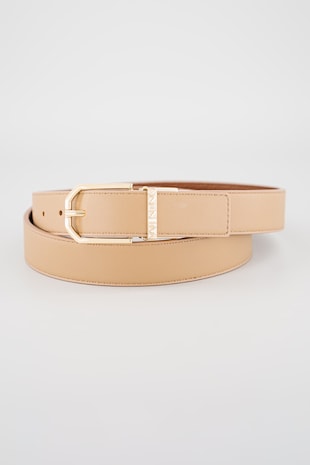Valentino Bags Curea din piele ecologica cu model uni, Maro taupe deschis