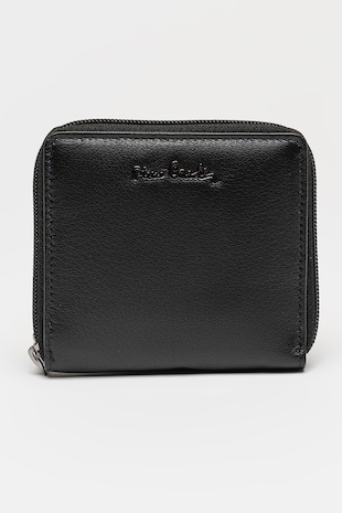 Pierre Cardin Portofel de piele cu fermoar, Negru