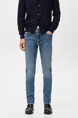 Mango Blugi slim fit, Albastru deschis melange