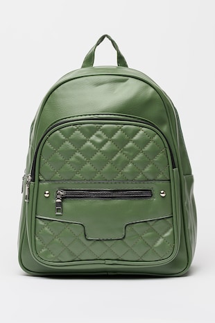 Francesca Rossi Rucsac de piele ecologica cu garnitura matlasata, Verde