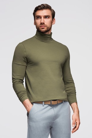 OMBRE Bluza slim fit cu guler inalt