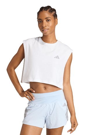 adidas Performance Tricou din bumbac pentru alergare, Alb
