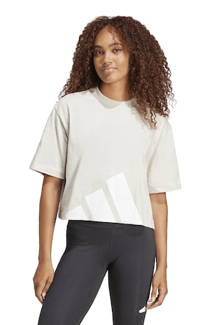 adidas Sportswear Tricou crop cu croiala lejera Essential, Alb fildes/Alb optic