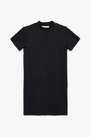 KOTON Rochie elastica cu guler scurt, Negru