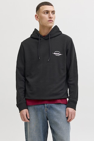 Jack & Jones Hanorac din amestec de bumbac organic, Negru