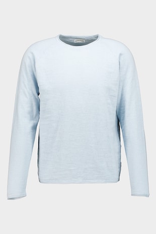 Jack & Jones Pulover din bumbac organic cu decolteu rotund, Albastru pastel